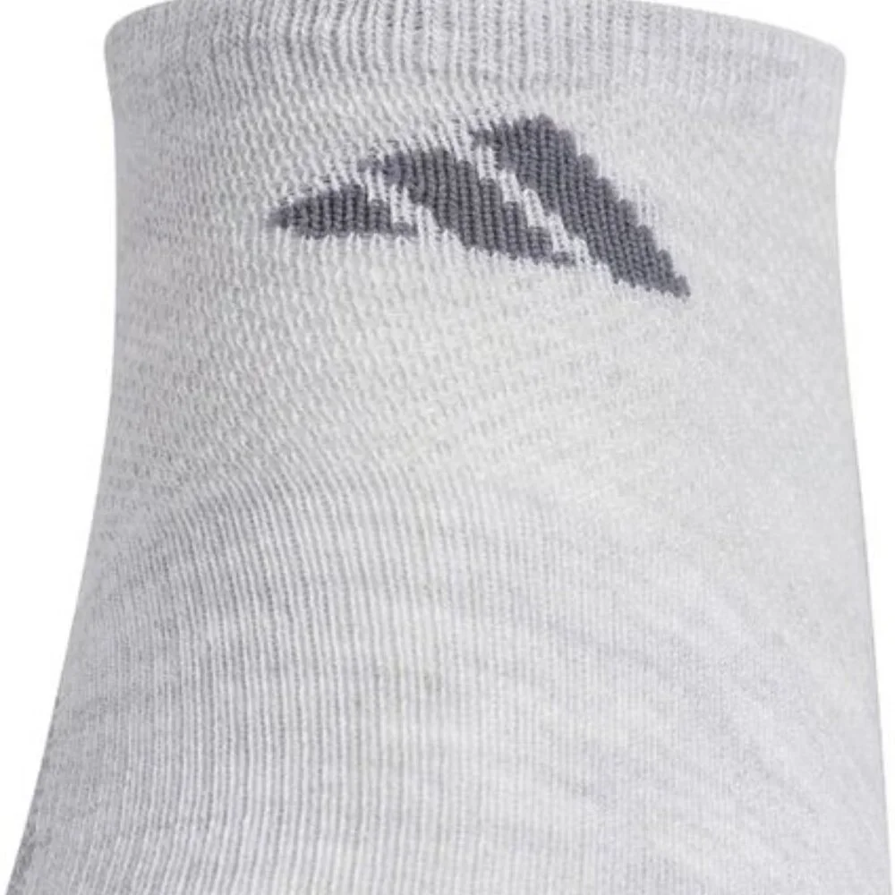 Adidas AllDay No Show Socks 3-Pair Gray/White Sz 12–16 NWT Stocking Stuffer